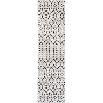 Ourika Moroccan Geometric Textured Weave Indoor/outdoor Runner Rug